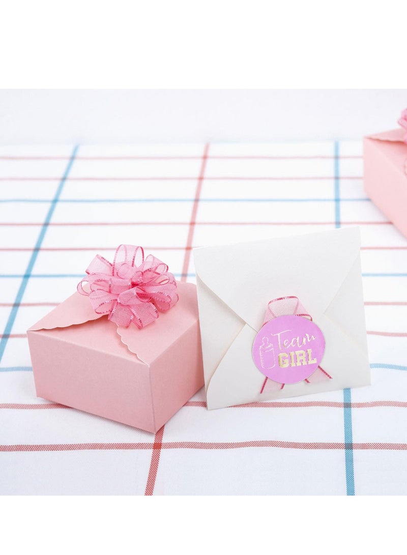 Joshberg 48pcs Gender Reveal Stickers Team Boy or Team Girl for Baby Shower Envelope Gift Decorations  - Image 3