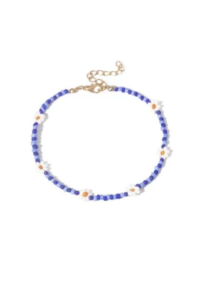 Plastic Floral Beading Fashionable Anklet Chain