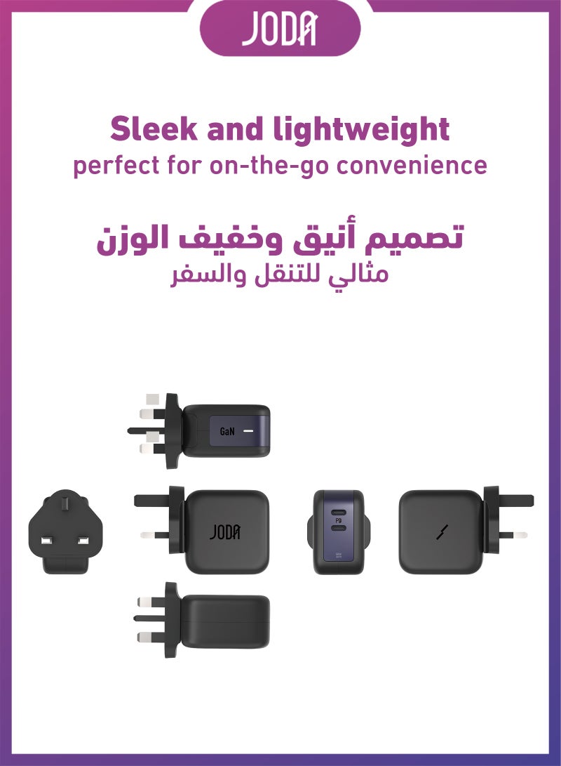 JODA 50W Dual USB Type-C Wall Charger – Black 50W Fast Charger ⚡50W GaN Charger ⚡JODA Dual Type-C Charger 🔌Dual USB Type-C Charger 🔋50W Compact Charger 📱50W Charger for Phones 📱⚡Dual GaN Adapter ⚡🔋Charger for Mobile Devices 📱💻50W Charger for Mobile Phones 📱🔋50W Fast Charging Charger ⚡💨Charger for Smartphones 📱📲Charger for Tablets and Smartwatches ⌚📱JODA 50W Fast Charging Plug ⚡🔌 - Image 2