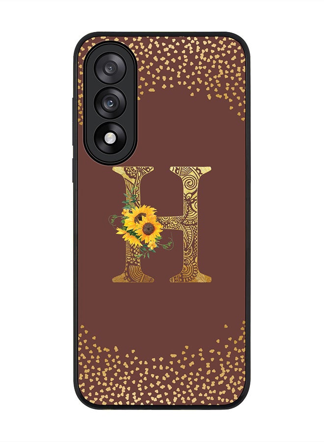 For OnePlus Nord 5 / Ace 5 Ultra Case,Slim fit Camera Protection, Shockproof Thin Phone cover  - Custom Floral Monogram - H  (Brown )