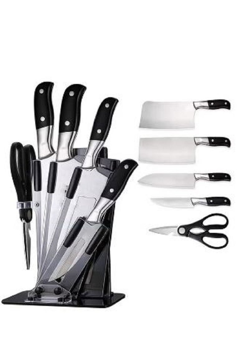 AGD 5-Piece Knives Set With Stand Silver/Black YG-601 - Image 1