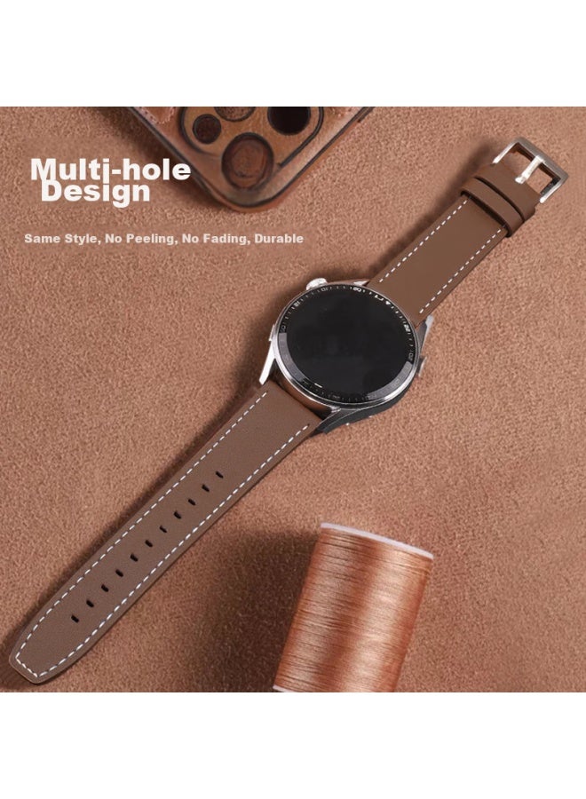 Mssm Leather Watch Strap Compatible With Huawei Watch 4 Pro, Gt5/4/watch4/3pro/honor Watch, 48/46mm Dial Universal - Image 4