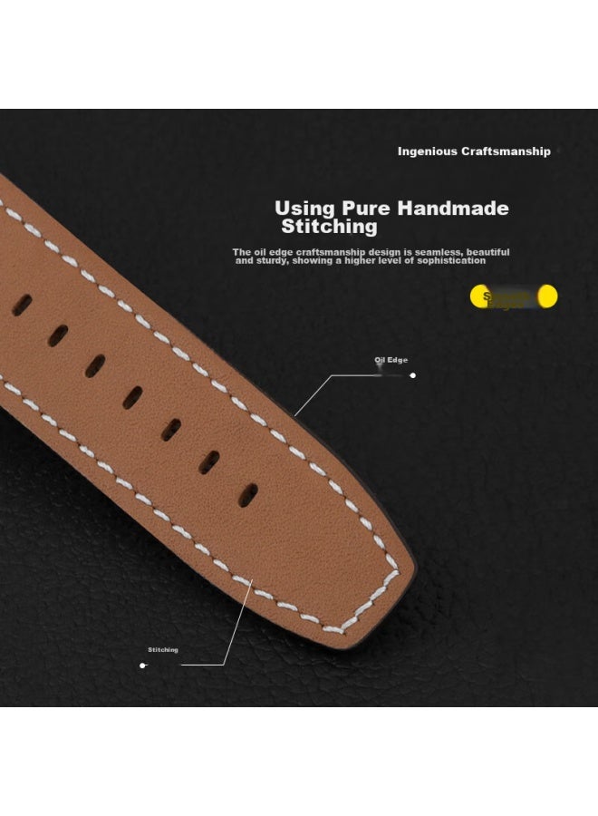 Mssm Leather Watch Strap Compatible With Huawei Watch 4 Pro, Gt5/4/watch4/3pro/honor Watch, 48/46mm Dial Universal - Image 3