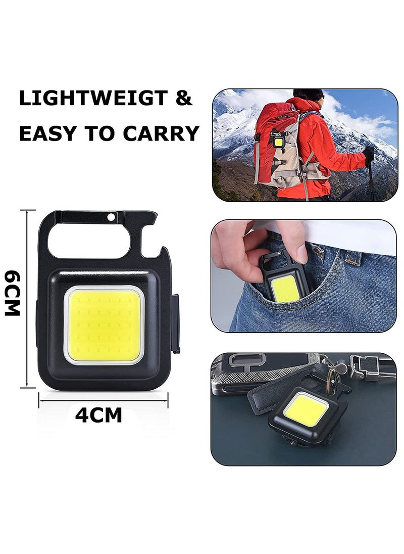Generic - 2 pc COB Keychain Work Light,Keychain Flashlight 1000 Lumen Emergency Light with 3 Light Mode Magnetic Work Light and Folding Bracket Bottle Opener, - Image 1