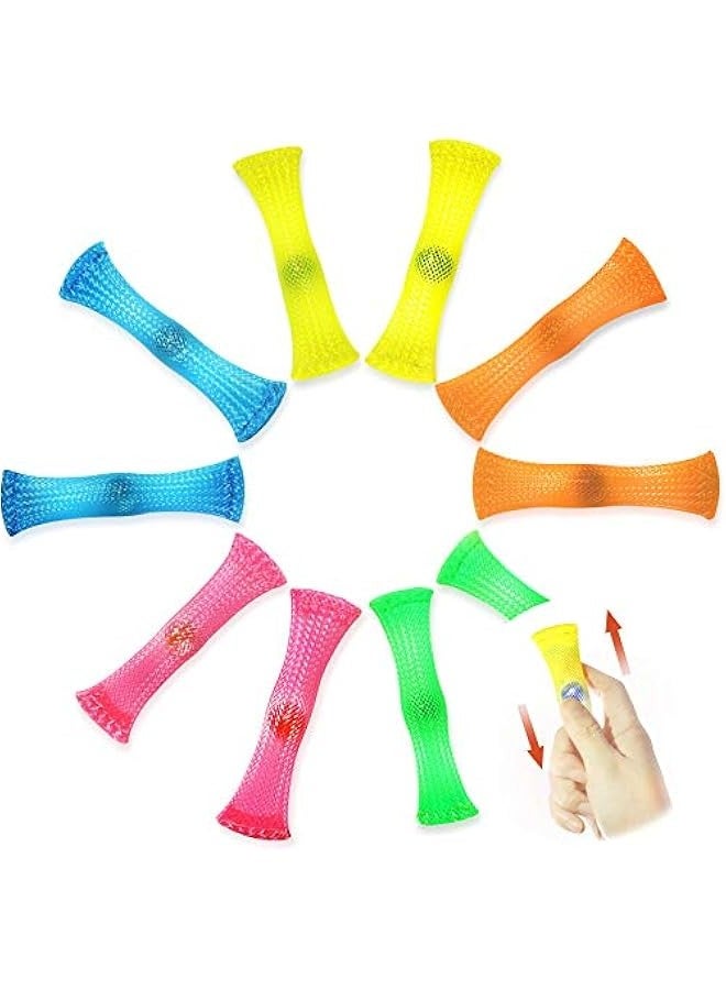 Mesh and Marble Fidget Toys 10 Pcs - Slide Push Squeeze Stress Relieve Anti-Anxiety for Adults & Kids - Mesh Texture Sensory Tools Help with ADHD/ADD/OCD, Autism & Depression  - Image 1