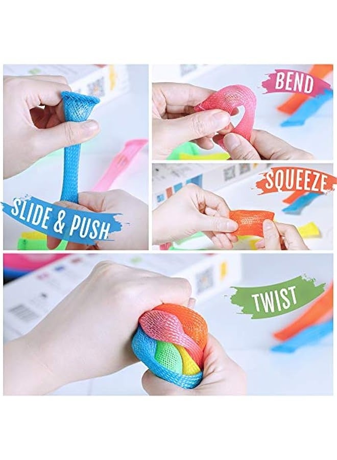 Mesh and Marble Fidget Toys 10 Pcs - Slide Push Squeeze Stress Relieve Anti-Anxiety for Adults & Kids - Mesh Texture Sensory Tools Help with ADHD/ADD/OCD, Autism & Depression  - Image 2