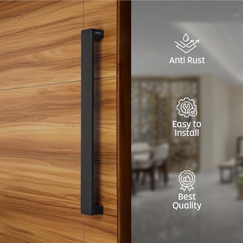 LAPO 24 inch Stainless Steel Door Handle for Main Door, Wooden Wooden & Glass Door Pull Push Handle, Main Door Handle for All Door (Hole to Hole Size 600 mm,Pack of 1) Black Finish | 3 Years Warranty - Image 5