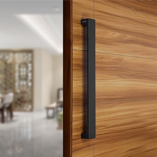 LAPO 24 inch Stainless Steel Door Handle for Main Door, Wooden Wooden & Glass Door Pull Push Handle, Main Door Handle for All Door (Hole to Hole Size 600 mm,Pack of 1) Black Finish | 3 Years Warranty - Image 1