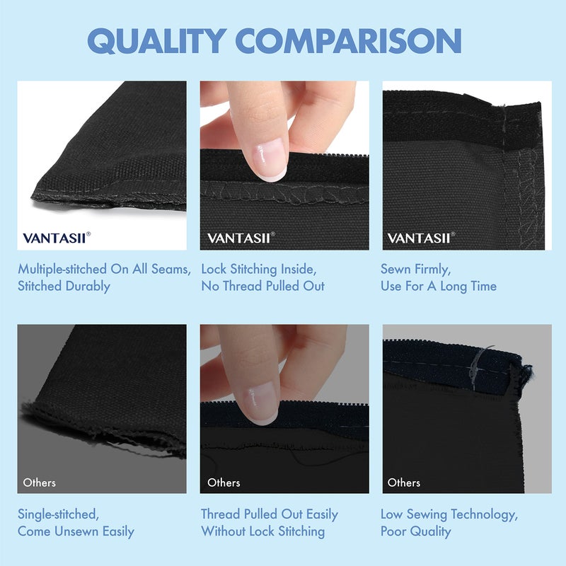 Vantasii 8 Pack Canvas Pencil Pouch, DIY Craft Zipper Bags Blank Makeup Bags Multifunctional Pouches Pencil Case for Cosmetic Toiletry Stationary (Black, 8.3â€ x 4.7â€) - Image 2