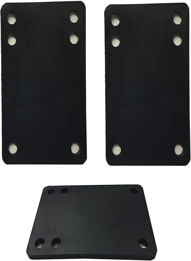 VJ Longboard Skateboard Riser Pads, Rubber, Set of 2, Size 3mm (1/8") 6mm (1/4") 12mm (1/2") 14mm Angle Wedge Riser Pads, Black (3mm) - Image 2