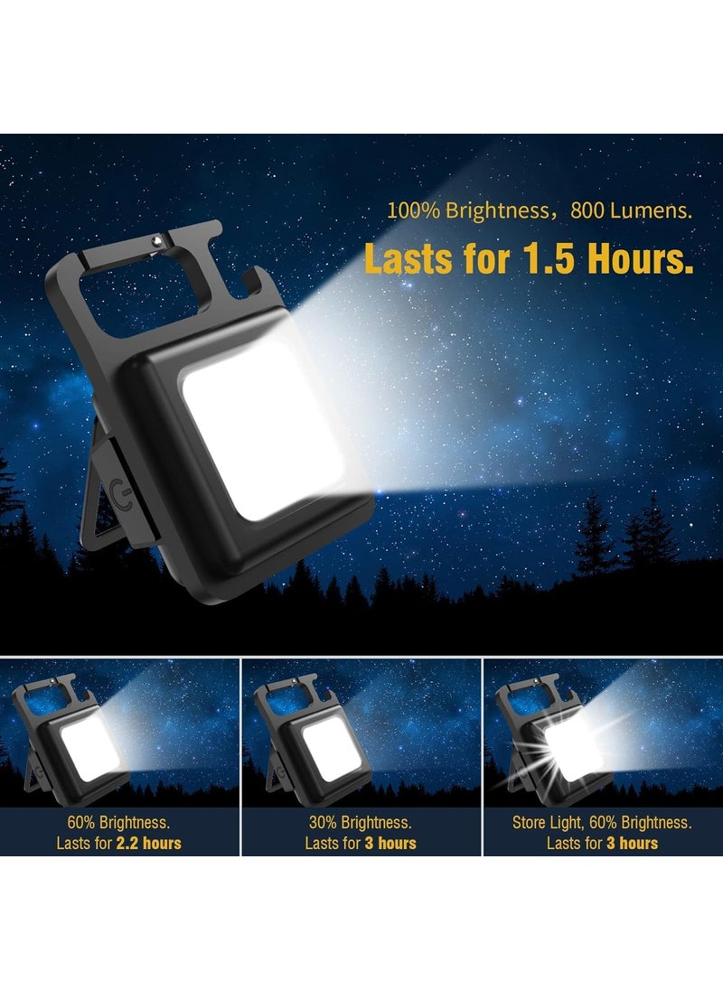 NexGenHub NexGenHub COB Small Flashlight LED Keychain Flashlight Mini LED Work Light USB Rechargeable 4 Light Modes Portable Pocket Light with Folding Bracket Bottle Opener for CampingPack of 1  - Image 4