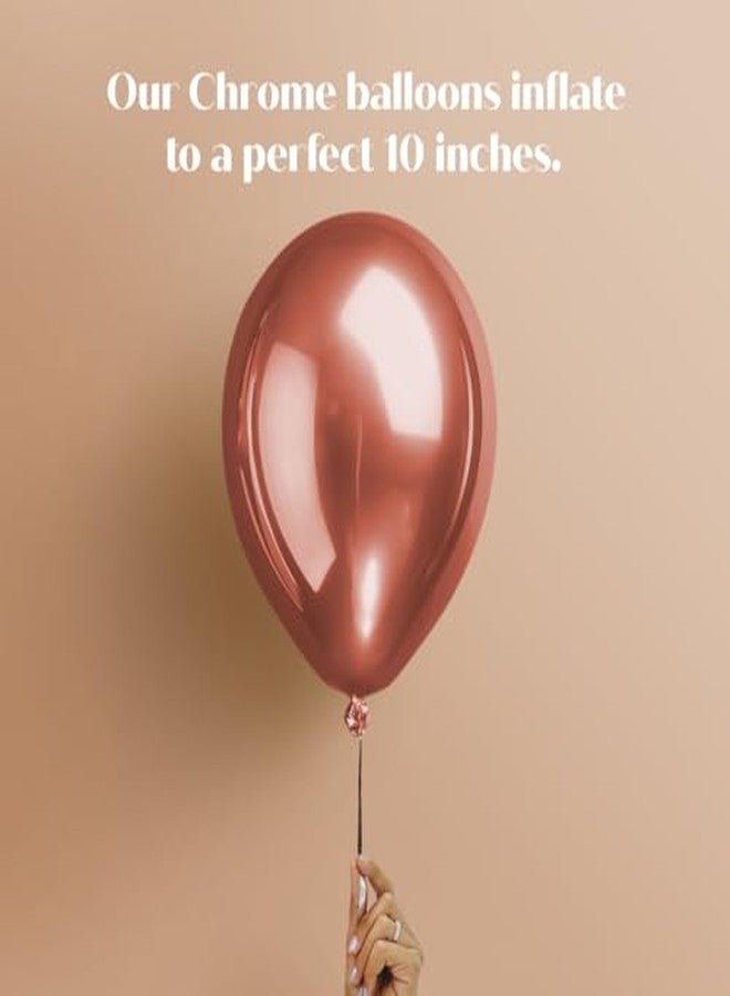 Just Party Chrome Metallic Balloons - Pack of 100 (Rose Gold) - Image 3