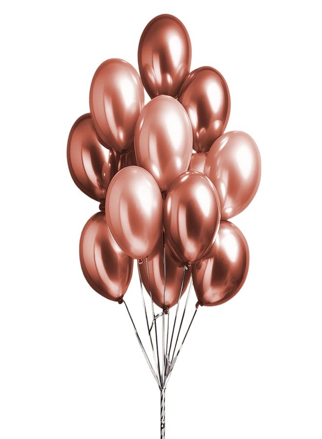 Just Party Chrome Metallic Balloons - Pack of 100 (Rose Gold) - Image 1