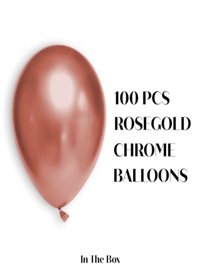 Just Party Chrome Metallic Balloons - Pack of 100 (Rose Gold) - Image 2