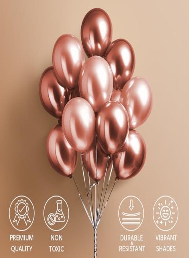 Just Party Chrome Metallic Balloons - Pack of 100 (Rose Gold) - Image 4