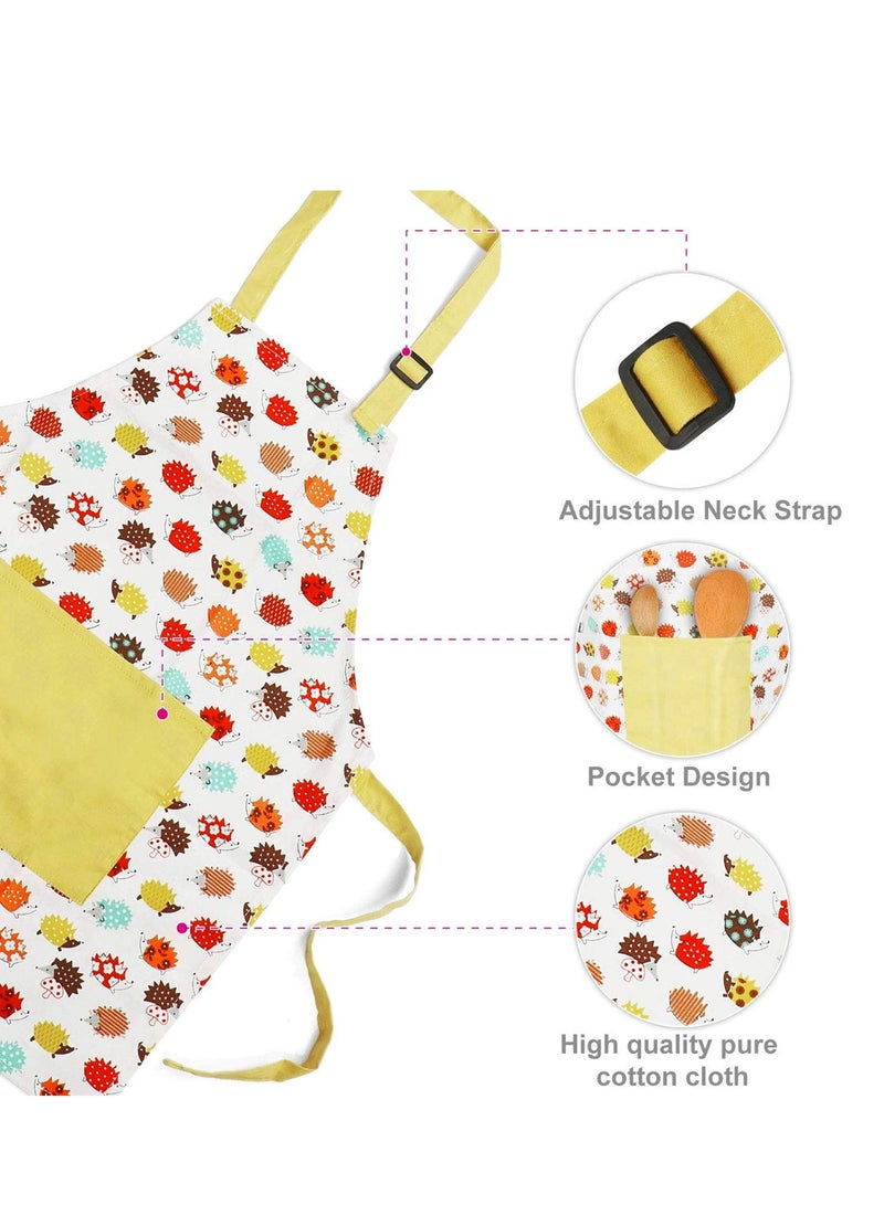 Excefore Kids Colorful Art Aprons Smocks, Waterproof Children's Artist Painting Smocks，Long sleeves, 3 pockets, and adjustable straps make it perfect for ages 2-8. - Image 4