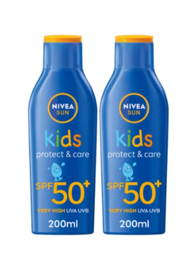 Nivea Sun Kids Sunscreen Lotion Spf 50+Skin Protection Pack Of 2 - Image 1