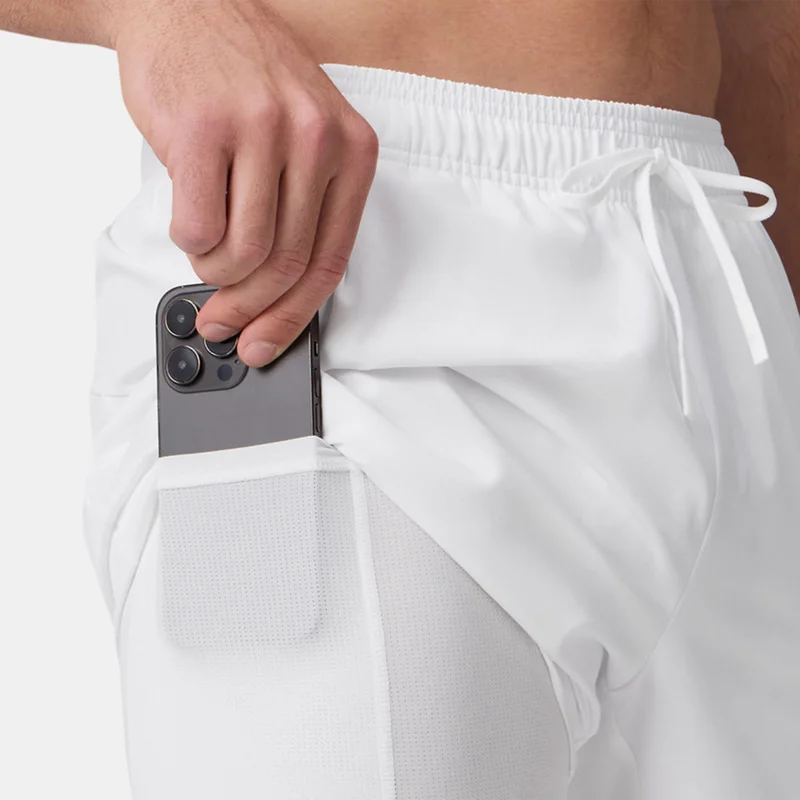 Fabletics White Men's The O2 Lined Running Shorts for Men | Best Price UAE