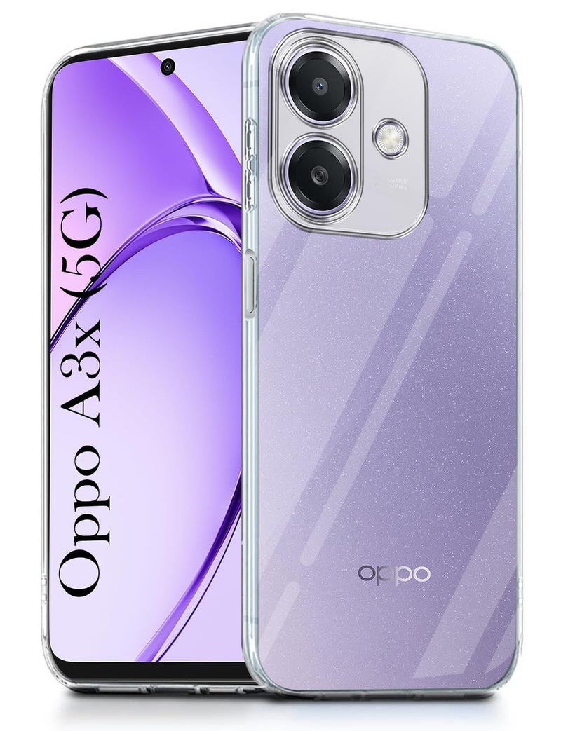 Nishtech for Oppo A3X 5G Premium Transparent Hybrid Soft Slim Dust Proof Back Case Cover with Camera Protection - Image 1