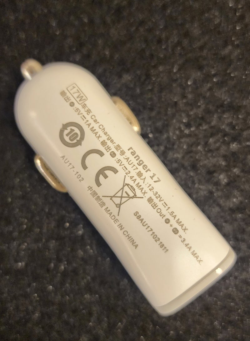 ROMOSS 17W 2-Ports Fast Car Charger USB-A For tablets / Phones White Color. - Image 3