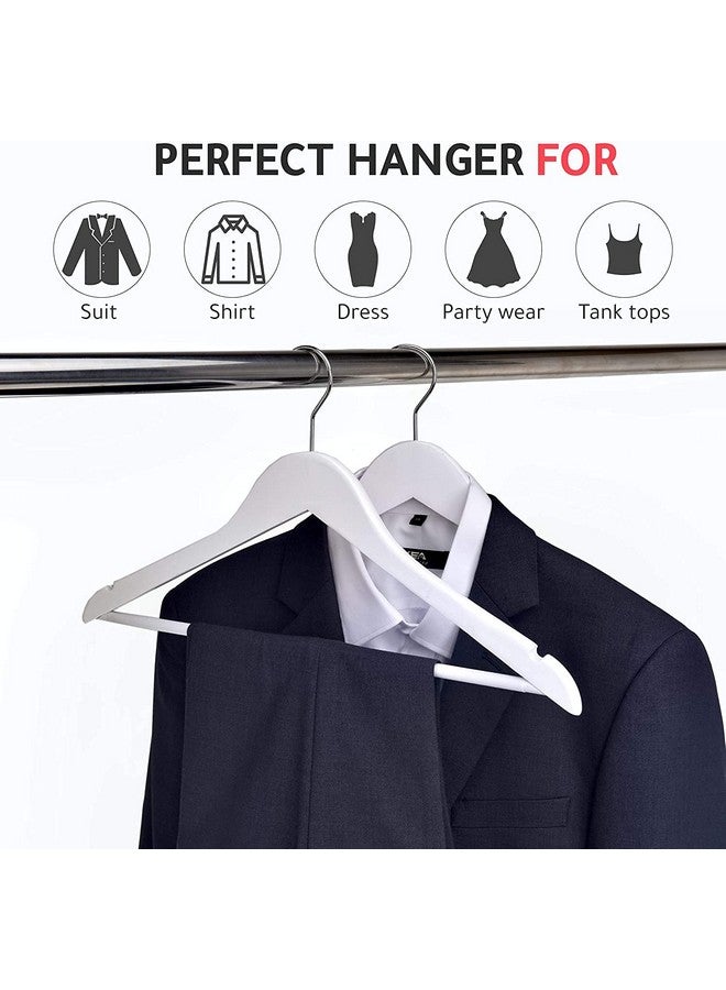 WHISKET WHISKET Premium Wood Hangers, Heavy Duty, White, Polished, 60 Pack (24 cm) for Coats, Suits, Jackets, Shirts, Blouses, Dresses, Pants, Skirts - Image 5