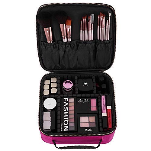 GRAZIA 3 Layer Cosmetic Organizer with Shoulder Strap(Black)-Made in India - Image 1