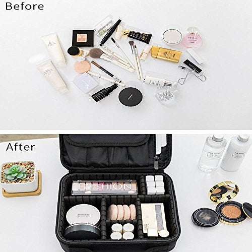 GRAZIA 3 Layer Cosmetic Organizer with Shoulder Strap(Black)-Made in India - Image 4