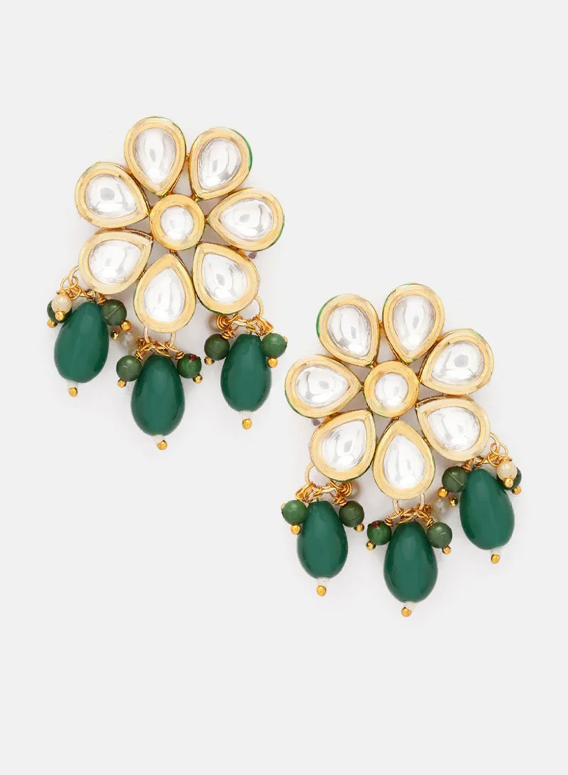 Priyaasi KundanStudded Beaded TripalStranded Handcrafted Jewellery Set