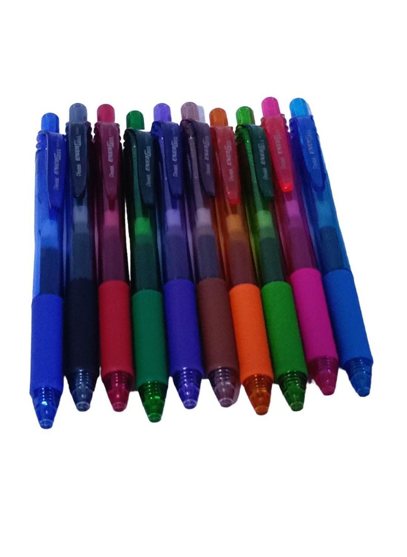 Pentel 10-Piece.  Gel Ink Roller Ball point pen  Set Multicolour  - Image 3