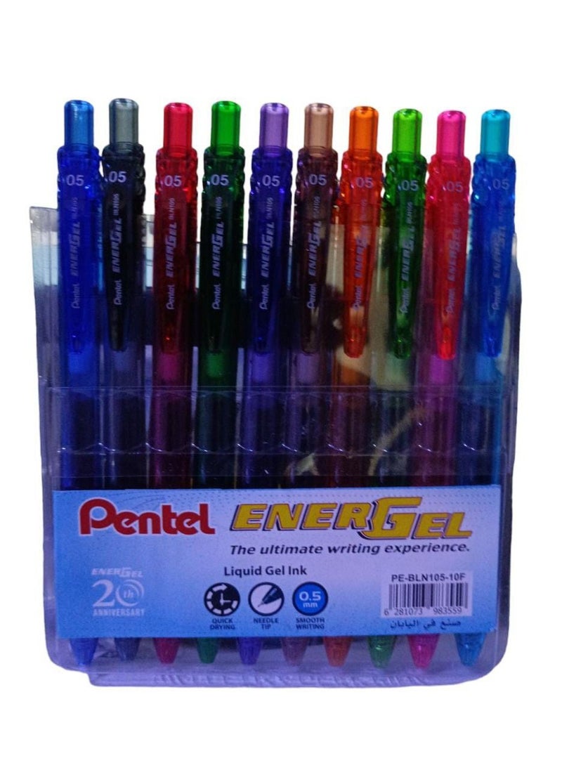 Pentel 10-Piece.  Gel Ink Roller Ball point pen  Set Multicolour  - Image 2