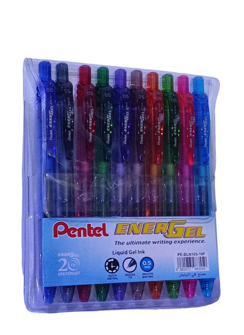 Pentel 10-Piece.  Gel Ink Roller Ball point pen  Set Multicolour  - Image 4