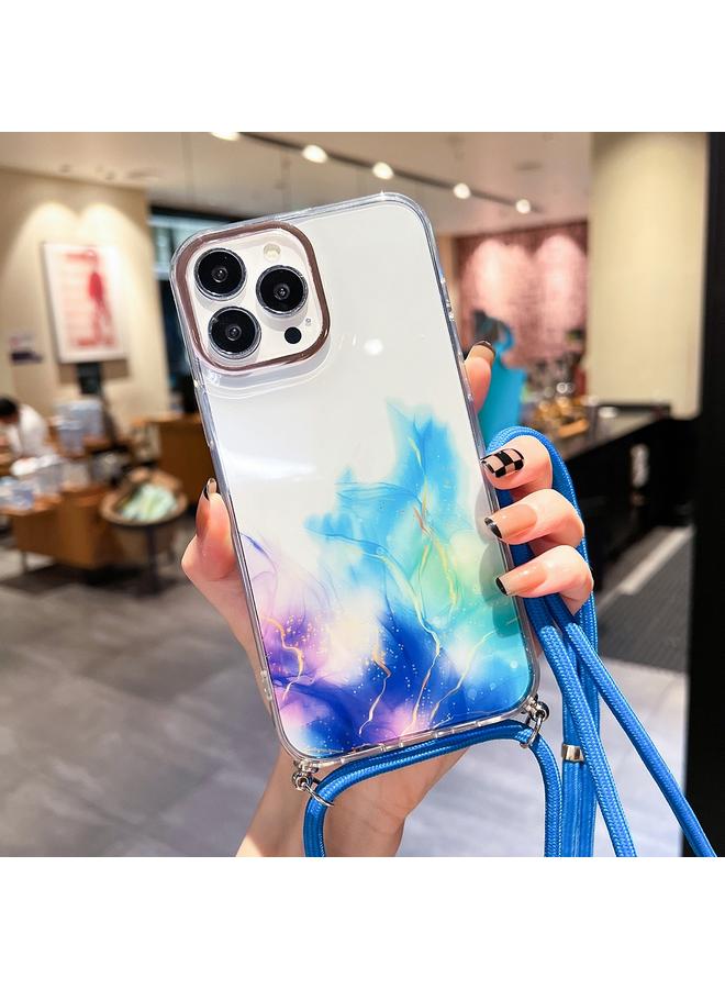 Zaboon Case For iPhone 11 Gold Halo Marble Pattern Lanyard Phone Case - Image 1