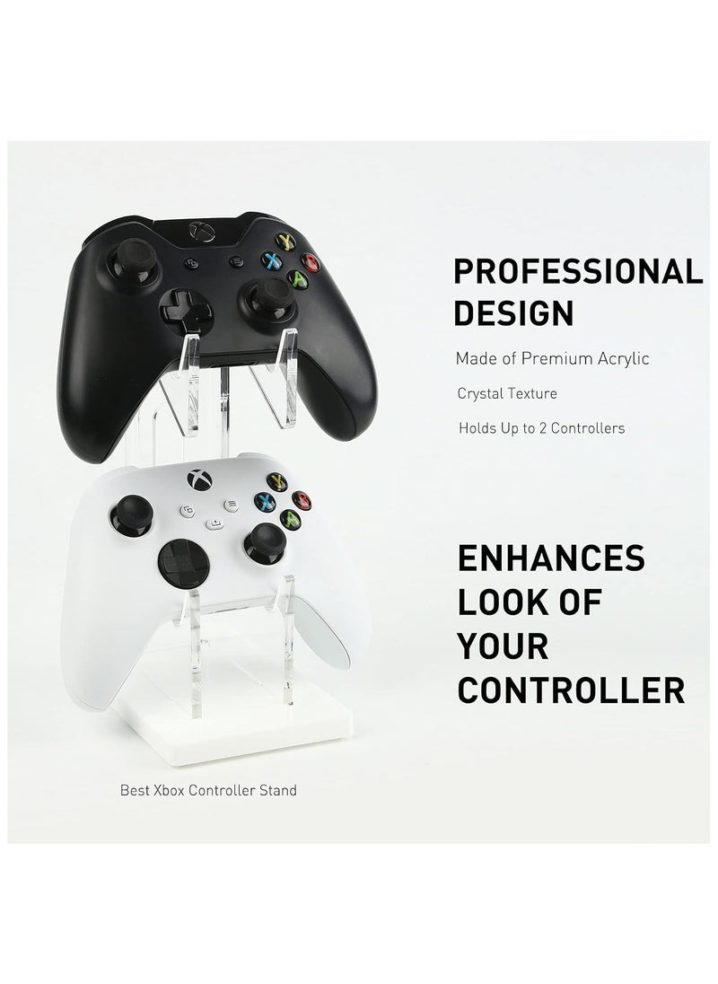 Universal Dual Controller Holder for PS5 PS4 XBOX ONE STEAM SWITCH, Controller Stand Gaming Accessories, Build Your Game Fortresses (White)