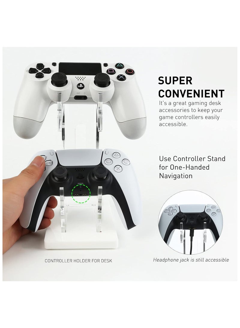 Universal Dual Controller Holder for PS5 PS4 XBOX ONE STEAM SWITCH, Controller Stand Gaming Accessories, Build Your Game Fortresses (White)