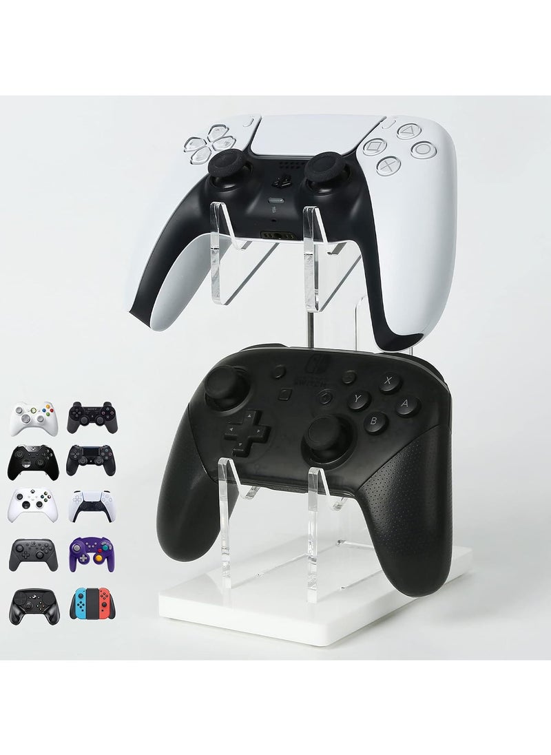 Universal Dual Controller Holder for PS5 PS4 XBOX ONE STEAM SWITCH, Controller Stand Gaming Accessories, Build Your Game Fortresses (White)