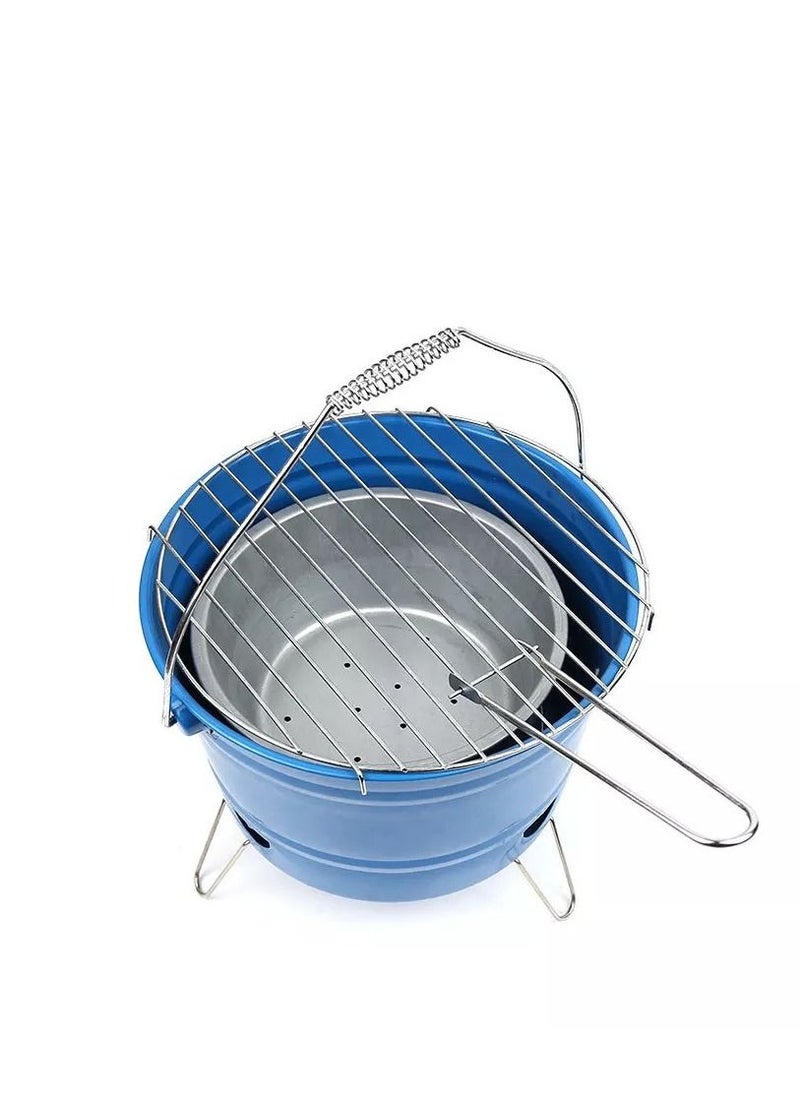 Albawadi - Portable Charcoal Bucket Barbecue Grill Picnic Camping Round Steel BBQ Gril - Image 1
