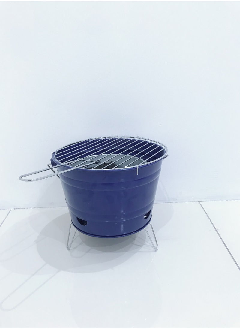 Albawadi - Portable Charcoal Bucket Barbecue Grill Picnic Camping Round Steel BBQ Gril - Image 1