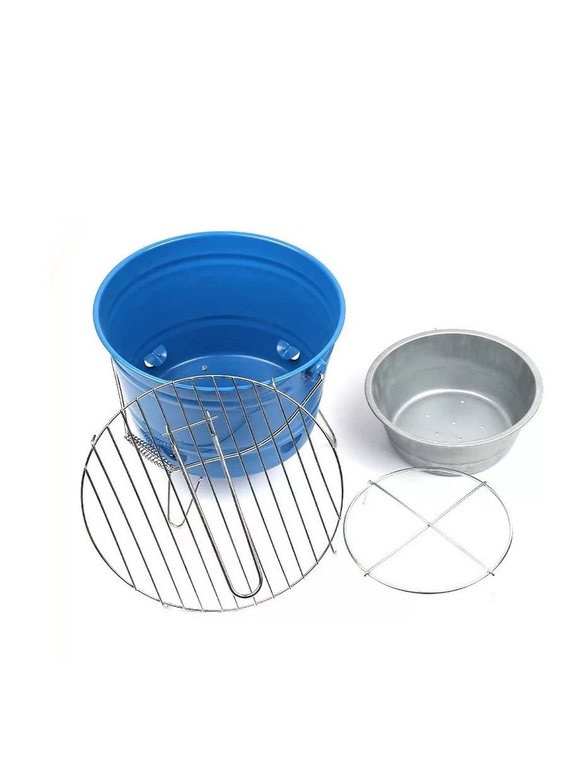 Albawadi - Portable Charcoal Bucket Barbecue Grill Picnic Camping Round Steel BBQ Gril - Image 1