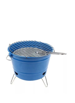 Portable Charcoal Bucket Barbecue Grill Picnic Camping Round Steel BBQ Gril