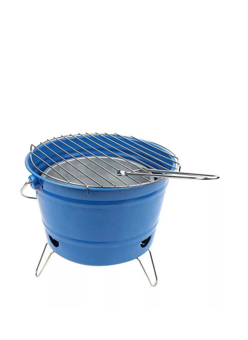 Albawadi - Portable Charcoal Bucket Barbecue Grill Picnic Camping Round Steel BBQ Gril - Image 1