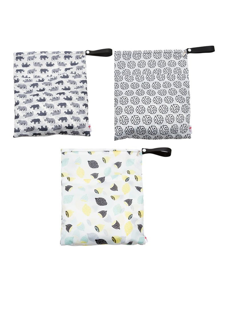 KASTWAVE Waterproof Wet Bag, Baby Diaper Wet Dry Bag, 3Pcs Reusable Waterproof Wet Bag With Two Pockets, for Breast Pump Parts Wet Bag for Swimsuit Waterproof Bags for Swimming - Image 1