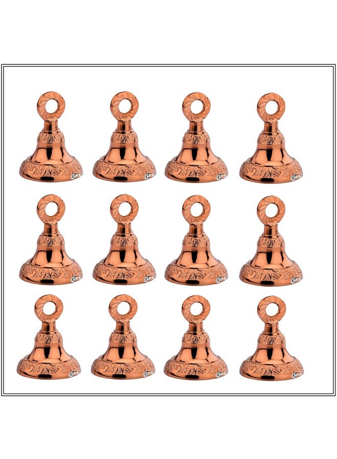 Chitra Brass Classic BDB-05 Decorative Bell for Pooja Rooms,Halls,Mandir (Rose Gold Finish, 50mm) Pack of 12 - Image 1