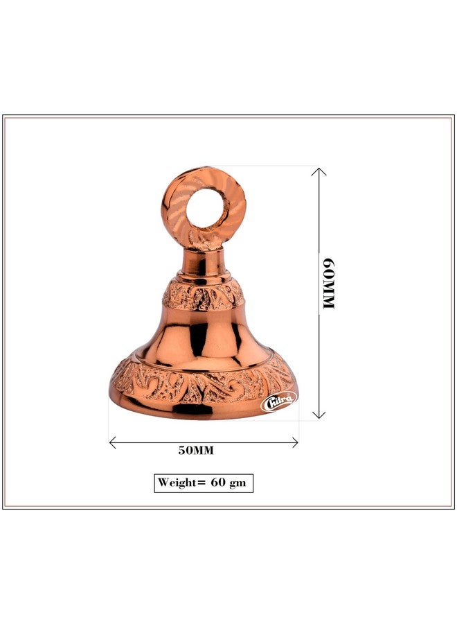 Chitra Brass Classic BDB-05 Decorative Bell for Pooja Rooms,Halls,Mandir (Rose Gold Finish, 50mm) Pack of 12 - Image 3
