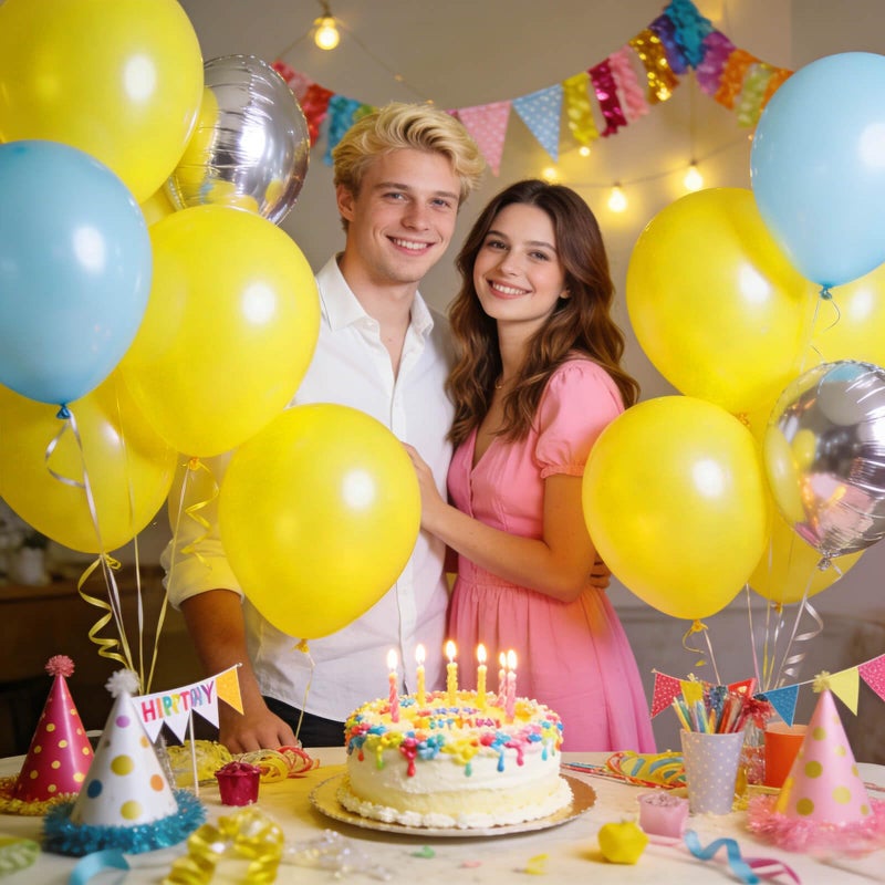 KUULBELA 110pcs Yellow Balloons 12 Inch,Yellow Latex Balloons for Birthday Party Baby Shower Wedding(with 2 Ribbons). - Image 4