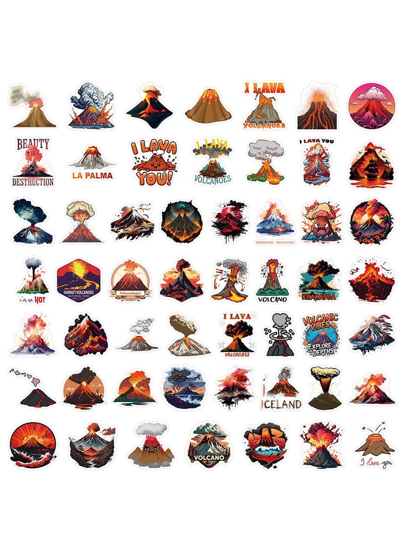 Volcano Decals 50PCs Magma Vinyl & Party Favor Stickers for Hydro Flask Laptop Water Bottle Kids Teens - Image 2