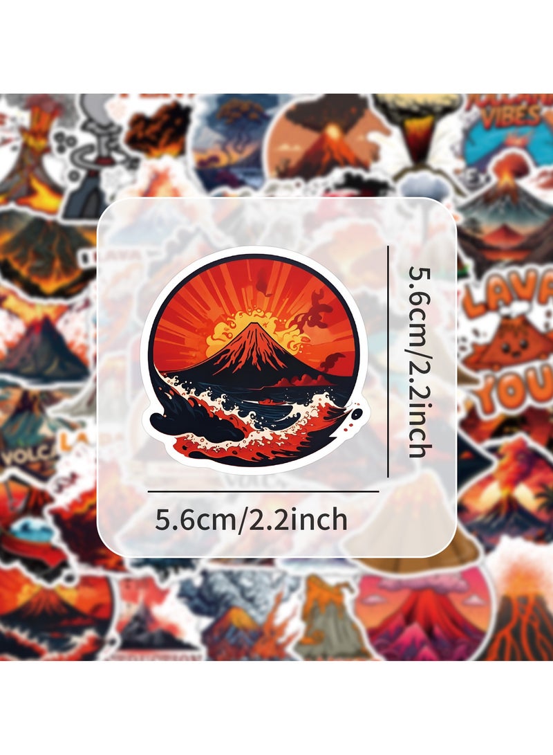 Volcano Decals 50PCs Magma Vinyl & Party Favor Stickers for Hydro Flask Laptop Water Bottle Kids Teens - Image 3