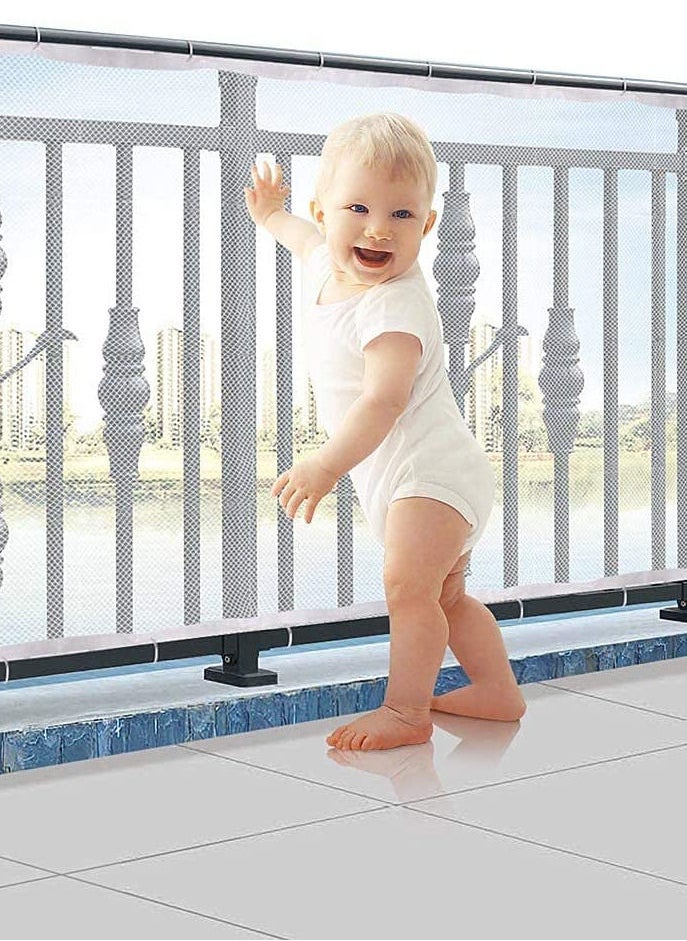 Generic Banister Guard Durable Child Baby Proofing Stairs Railing Safety Net Outdoor Balcony and Indoor Balustrade Protective Mesh  - Image 2
