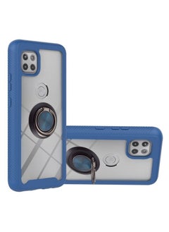 Case Cover For For Motorola One 5G Ace Starry Sky Solid Color Series Shockproof PC + TPU Protective Case with Ring Holder & Magnetic Function(Blue)