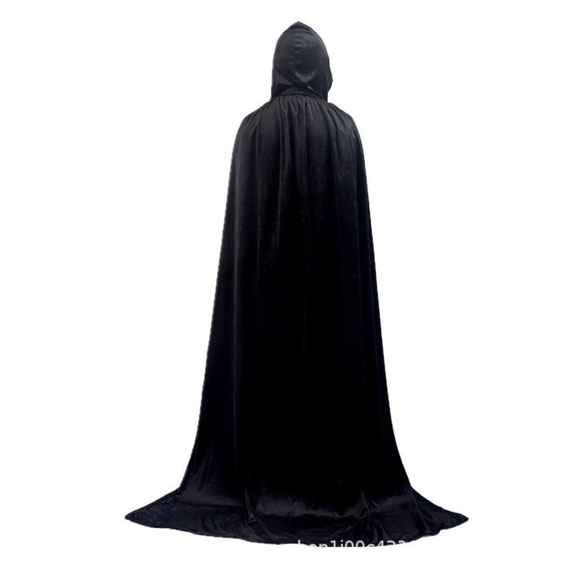 Halloween Adult Witch Cloak Children Dush Velvet Death Cloak Golden Velvet Wizard Makeup Costume - Image 3