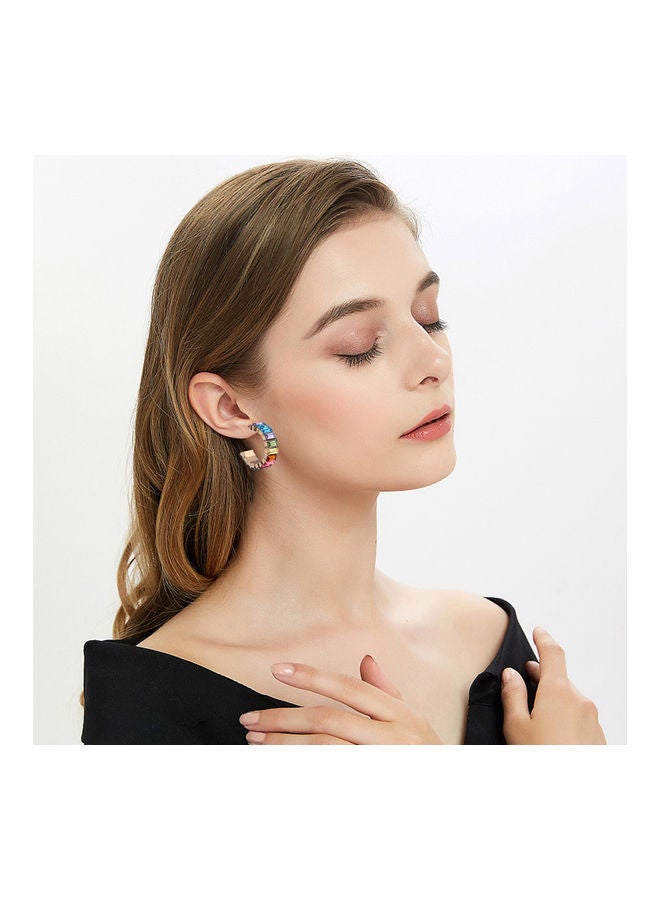 NIBEMINENT Rhinestone C Shape Ear Studs - Image 4